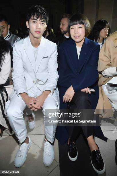 Xu Weizhou and Angelica Cheung attend the Givenchy show as part of the Paris Fashion Week Womenswear Spring/Summer 2018 on October 1, 2017 in Paris,...