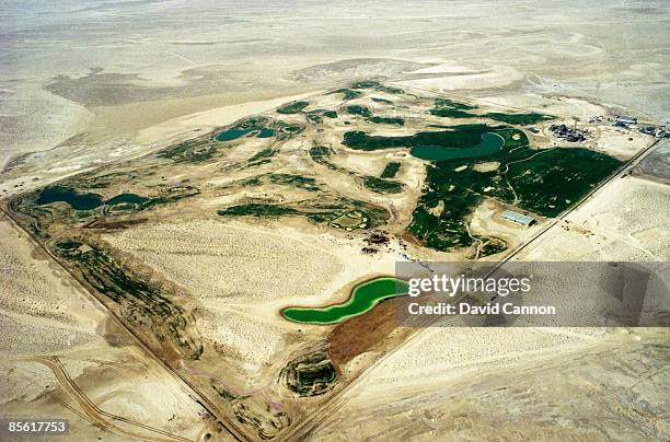An ariel view of the Dubai Emirates Golf Club and Course during 1987 in Dubai, United Arab Emirates.