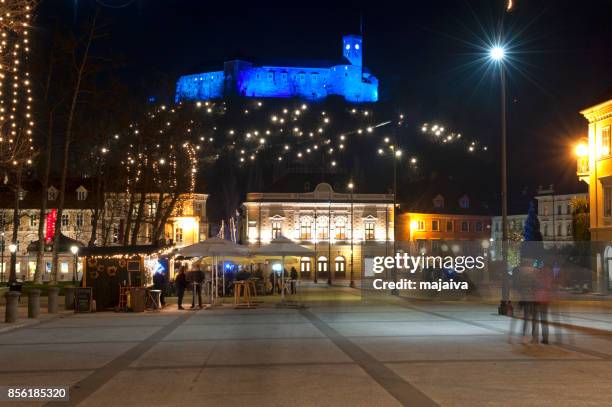 christmas time in ljubljana - majaiva stock pictures, royalty-free photos & images