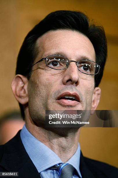 House Minority Whip Eric Cantor, speaks during a press conference March 26, 2009 in Washington, DC. Boehner said during the news conference that...