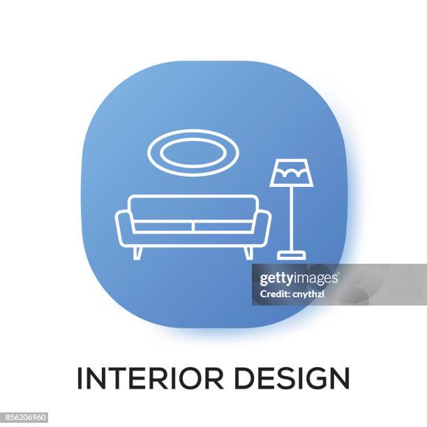 interior design app icon - fitting a kitchen stock illustrations