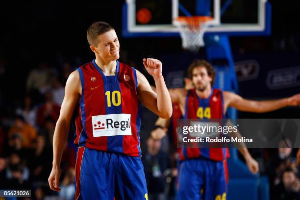 Jaka Lakovic, #10 of Regal FC Barcelona in action during the Play off Game 2 Regal FC Barcelona v Tau Ceramica on March 26, 2009 at the Palau...
