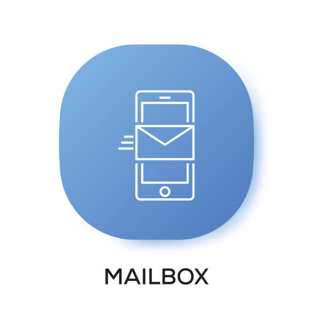 mailbox app icon - push mail stock illustrations