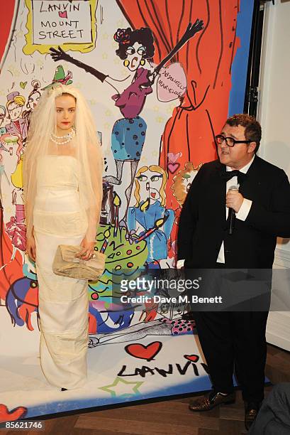 Alber Elbaz and Anna de Rijk attend the launch party of the French Fashion House 'Lanvin', at Lanvin on March 26, 2009 in London, England.