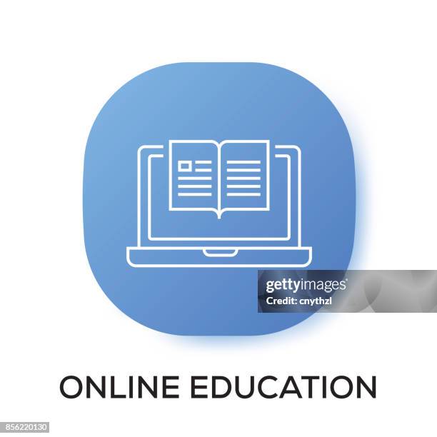 online education app icon - program book template stock illustrations