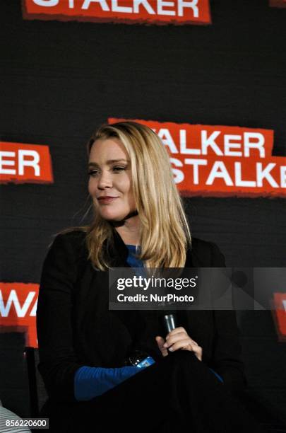 Scott Wilson, Laurie Holden and Irone Singleton talk about their time on the Walking Dead during a panel discussion at Walker Stalker Con in...