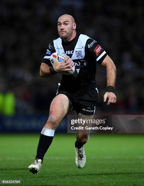Gareth Ellis of Hull FC during the Betfred Super League semi final between Leeds Rhinos and Hull FC at Headingley on September 29, 2017 in Leeds,...