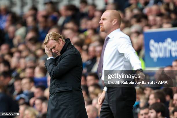 Ronald Koeman head coach / manager of Everton looks dejected during the Premier League match between Everton and Burnley at Goodison Park on October...