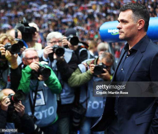 Willy Sagnol head coach of Bayern Munich during the Bundesliga match between Hertha BSC and FC Bayern Muenchen at Olympiastadion on October 1, 2017...