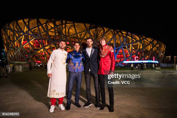 Grigor Dimitrov of Bulgaria, Rafael Nadal of Spain, Juan Martin Del Porto of Argentina and Alexander Zverev of Germany pose for a picture in front of...