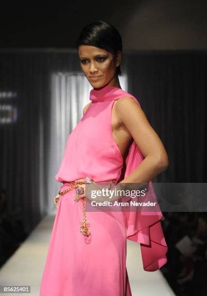 Models in vintage fashion selection by Cameron Silver at an "Evening of 20th Century Glamour" benefiting MOCA on March 19, 2009 in Los Angeles,...