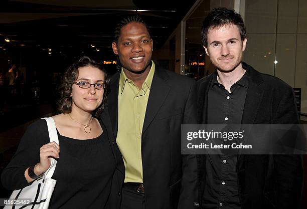 Director Anna Boden, actor Algenis Perez Soto and director Ryan Fleck arrive at the Los Angeles premiere of "Sugar" held at the Silver Screen Theater...