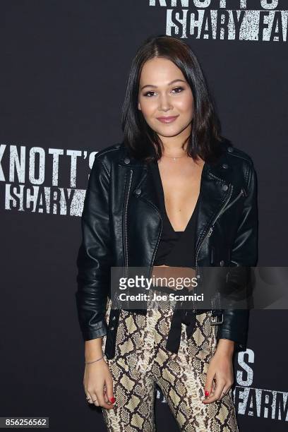 Kelli Berglund arrives at Knott's Scary Farm and Instagram's Celebrity Night at Knott's Berry Farm on September 29, 2017 in Buena Park, California.