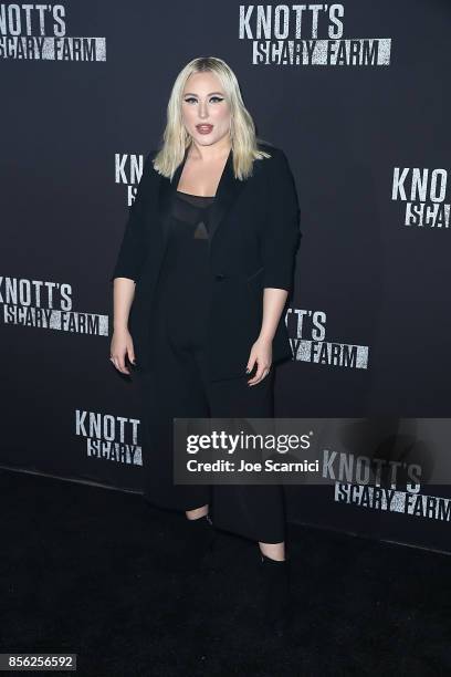 Hayley Hasselhoff arrives at Knott's Scary Farm and Instagram's Celebrity Night at Knott's Berry Farm on September 29, 2017 in Buena Park, California.