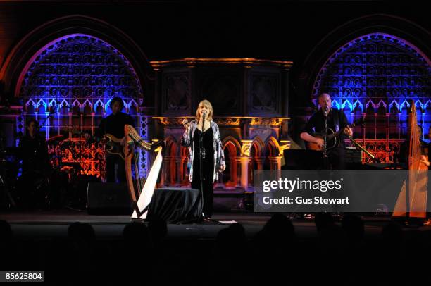 Moya Brennan and her band performs on stage at Union Chapel on March 26, 2009 in London, England.