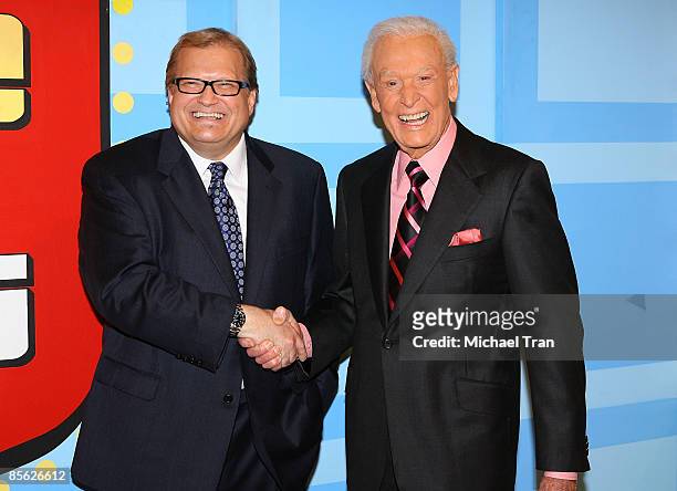 Drew Carey and Bob Barker attend the taping for "The Price Is Right" held at CBS Television Studios on March 25, 2009 in Los Angeles, California.
