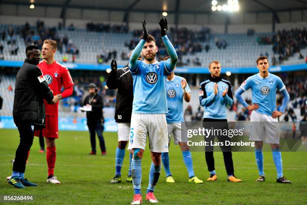 Erdal Rakip of Malmo FF after the Allsvenskan match between Malmo FF and Halmstads BK at Swedbank Stadion on October 1, 2017 in Malmo, Sweden.