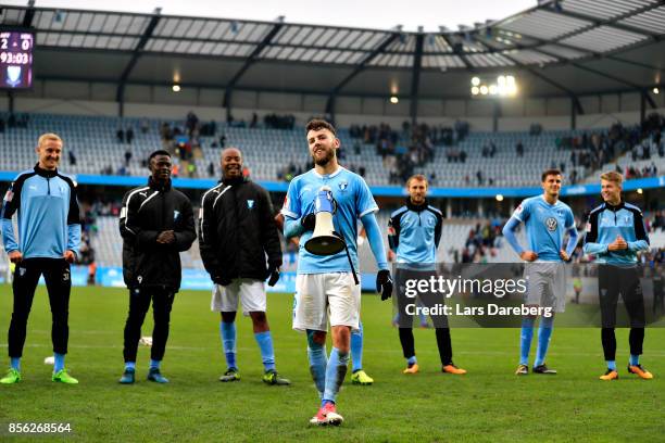 Erdal Rakip of Malmo FF after the Allsvenskan match between Malmo FF and Halmstads BK at Swedbank Stadion on October 1, 2017 in Malmo, Sweden.