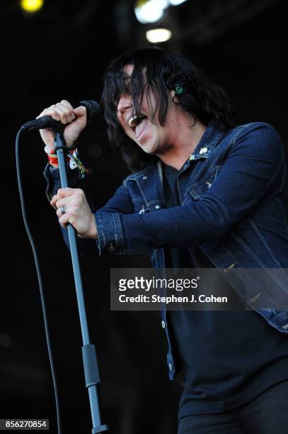 Kellin Quinn of Sleeping With Sirens performs at Champions Park on September 30, 2017 in Louisville, Kentucky.