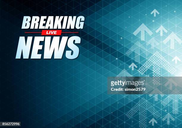 live breaking news headline in green color pixels background - news event stock illustrations