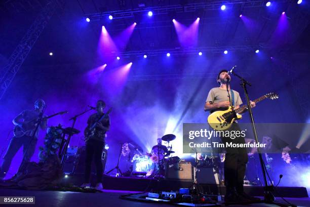 Casey Foubert, Yuuki Matthews, Jon Sortland, and James Mercer of The Shins perform in support of the band's "Heartworms" release at The Greek Theatre...