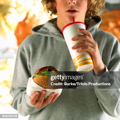 Person with fast food Person with fast food