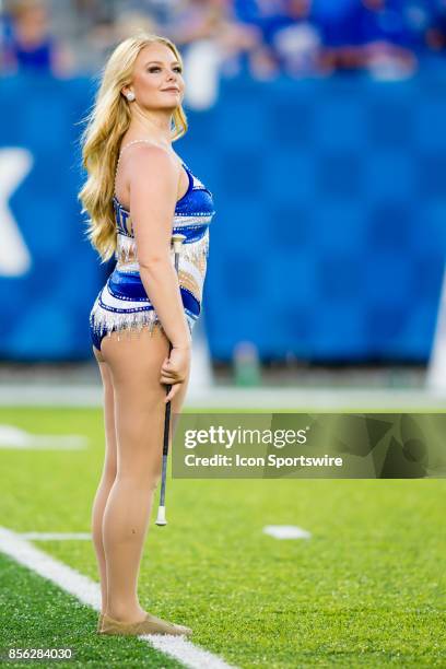 Kentucky Majorette gets ready to perform before a regular season college football game between the Florida Gators and the Kentucky Wildcats on...