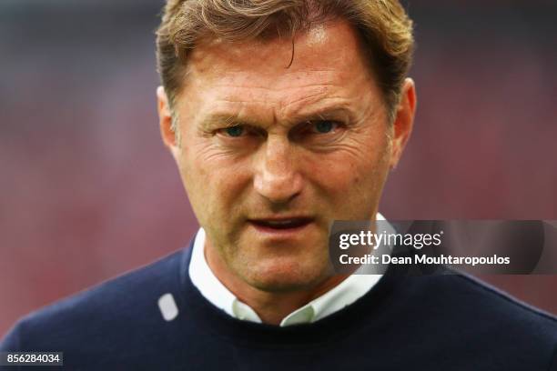 Leipzig Head Coach / Manager, Ralph Hasenhuttl looks on during the Bundesliga match between 1. FC Koeln and RB Leipzig at RheinEnergieStadion on...