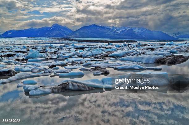 knik river reflection - knik glacier stock pictures, royalty-free photos & images