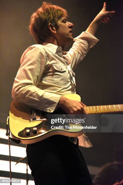 Britt Daniel of Spoon performs in support of the band's "Hot Thoughts" release at The Greek Theatre on September 30, 2017 in Berkeley, California.