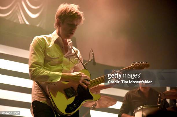 Britt Daniel of Spoon performs in support of the band's "Hot Thoughts" release at The Greek Theatre on September 30, 2017 in Berkeley, California.