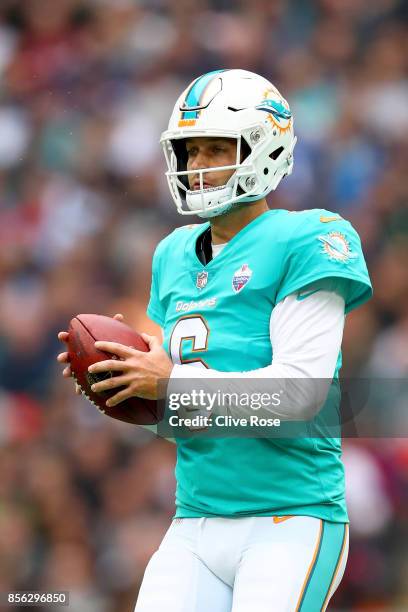 Jay Cutler of the Miami Dolphins in action during the NFL match between New Orleans Saints and Miami Dolphins at Wembley Stadium on October 1, 2017...