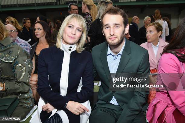 Robin Wright and Hopper Jack Penn attend the Valentino show as part of the Paris Fashion Week Womenswear Spring/Summer 2018 on October 1, 2017 in...