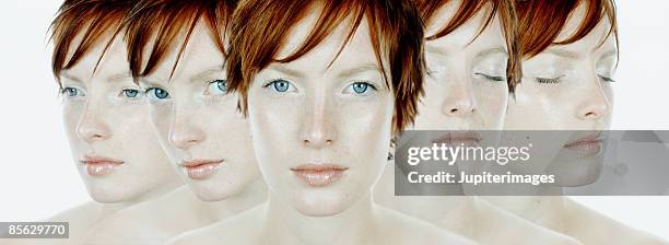 sequence of a woman's face - multiple images stock pictures, royalty-free photos & images