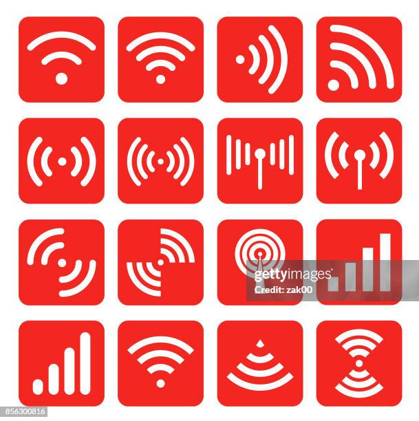 wifi icons - remote control antenna stock illustrations