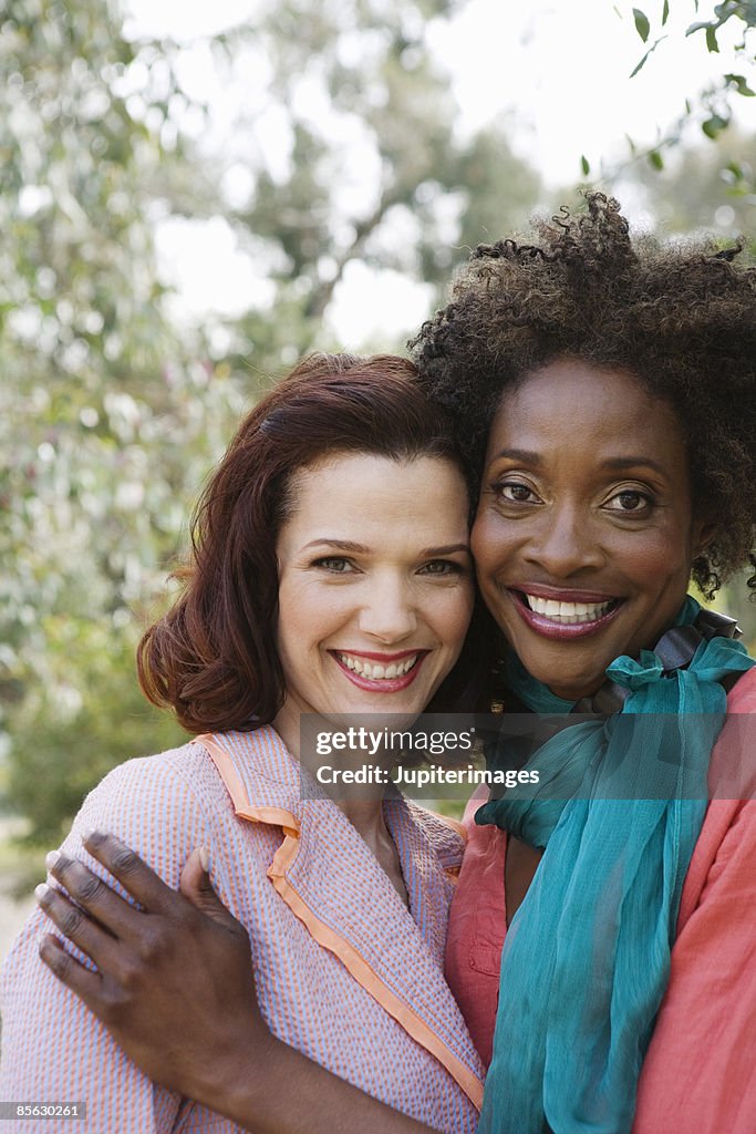 Portrait of two smiling women