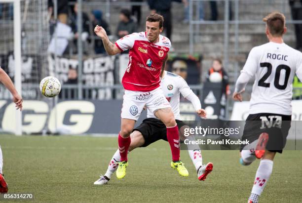 Erton Fejzullahu of Kalmar FF during the Allsvenskan match between Orebro SK and Kalmar FF at Behrn Arena on October 1, 2017 in Orebro, Sweden.