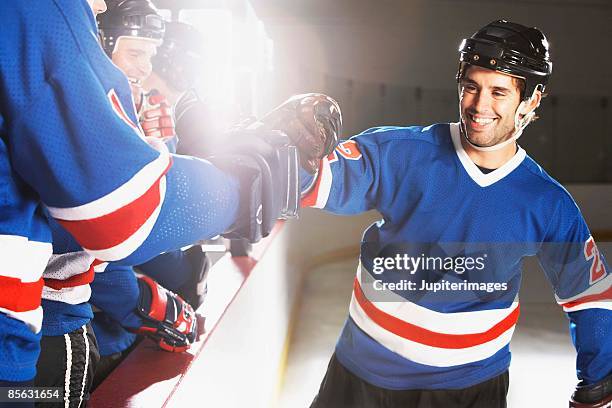 hockey players celebrating - ice hockey celebration stock pictures, royalty-free photos & images