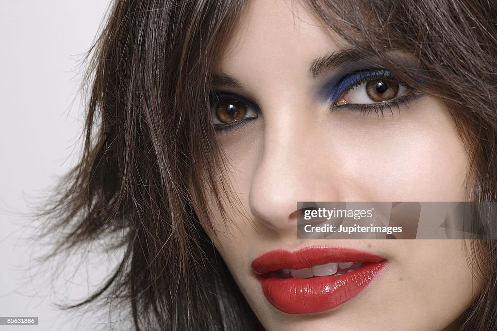 Portrait of woman wearing makeup