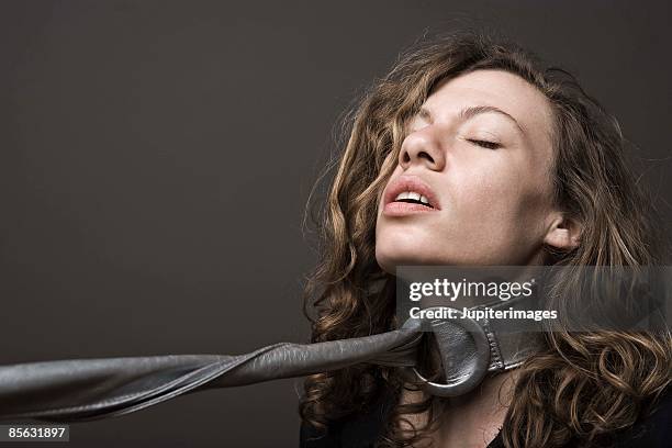 woman in bondage - choking stock pictures, royalty-free photos & images