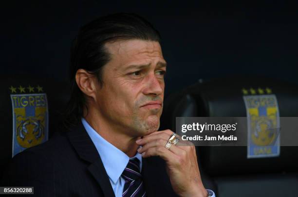 Matias Almeyda coach of Chivas looks on prior the 12th round match between Tigres UANL and Chivas as part of the Torneo Apertura 2017 Liga MX at...