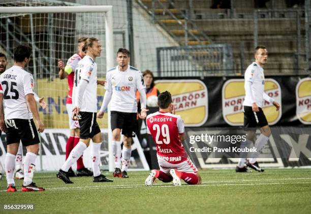 Romario Pereira Sipiao of Kalmar FF during the Allsvenskan match between Orebro SK and Kalmar FF at Behrn Arena on October 1, 2017 in Orebro, Sweden.