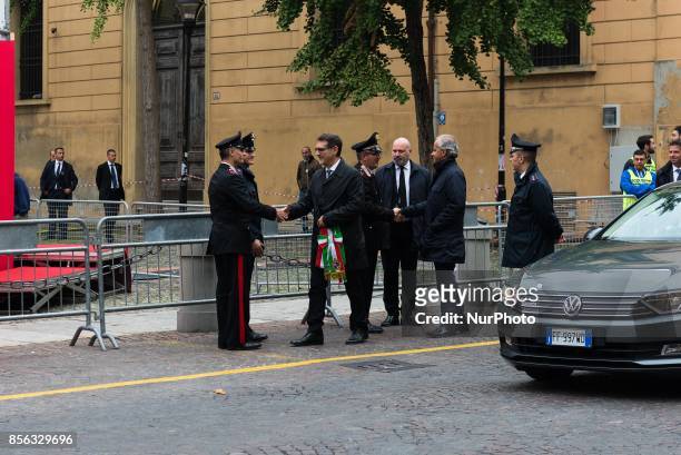 Virginio Merola arrives in San Domenico Square during Pope Francis visit in Bologna, Italy