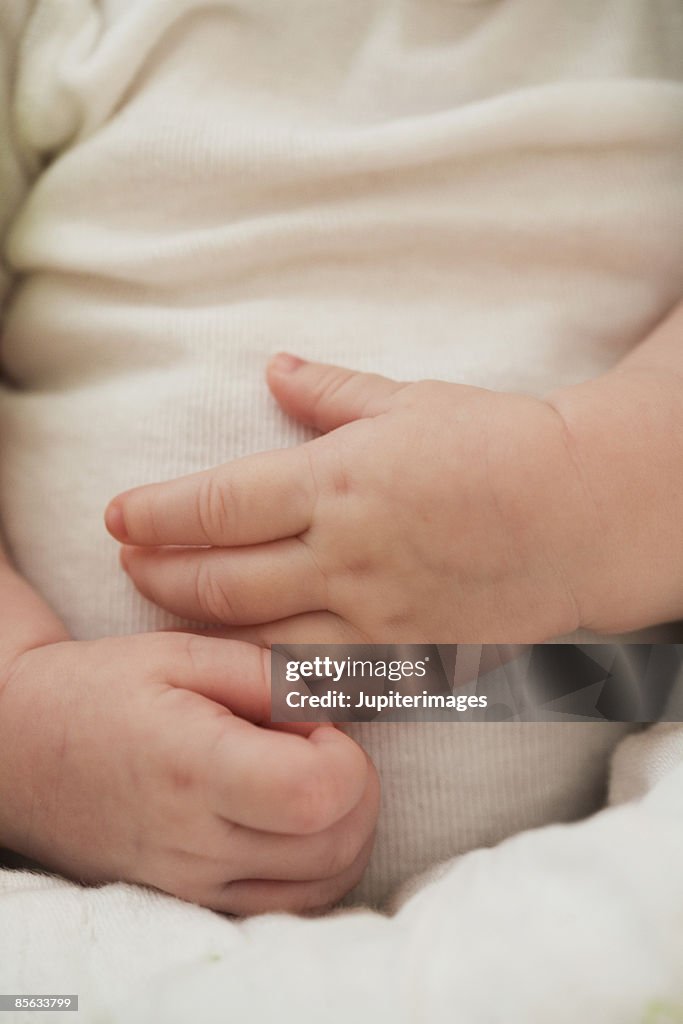 Close-up of infant hands