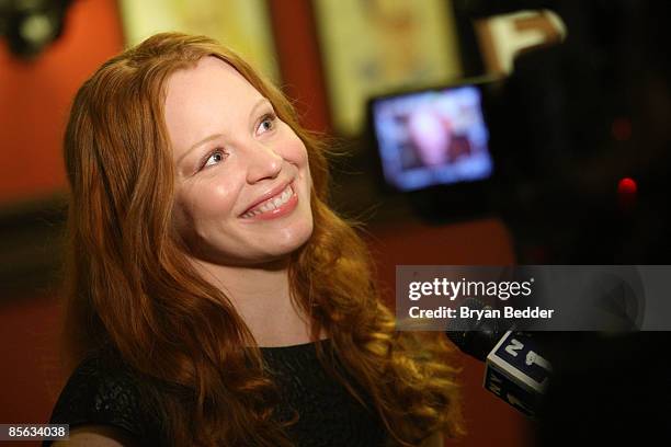 Actress Lauren Ambrose attends the after party for the opening night of "Exit the King" on Broadway at Sardi's on March 26, 2009 in New York City.