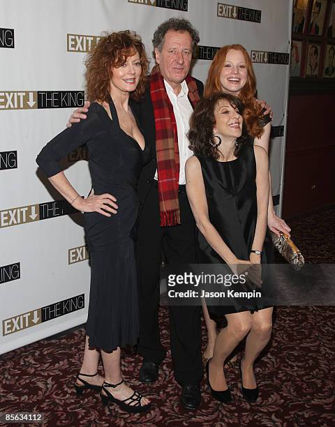 Susan Sarandon, Geoffrey Rush, Andrea Martin and Lauren Ambrose attend the opening night party for "Exit The King" on Broadway at Sardi's on March...