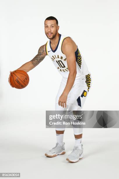 Trey McKinney Jones of the Indiana Pacers poses for a portrait during the Pacers Media Day at Bankers Life Fieldhouse on September 25, 2017 in...