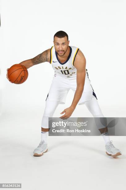 Trey McKinney Jones of the Indiana Pacers poses for a portrait during the Pacers Media Day at Bankers Life Fieldhouse on September 25, 2017 in...