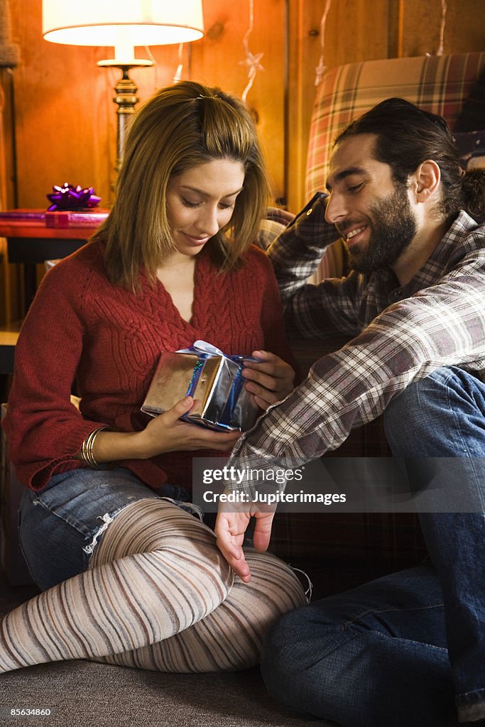 Couple with Christmas gift