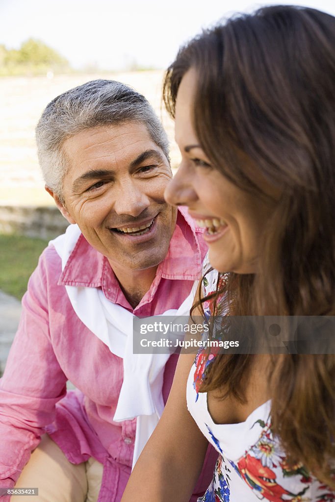 Smiling middle-aged couple